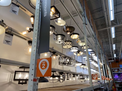 lighting aisle - example of retailer assortment